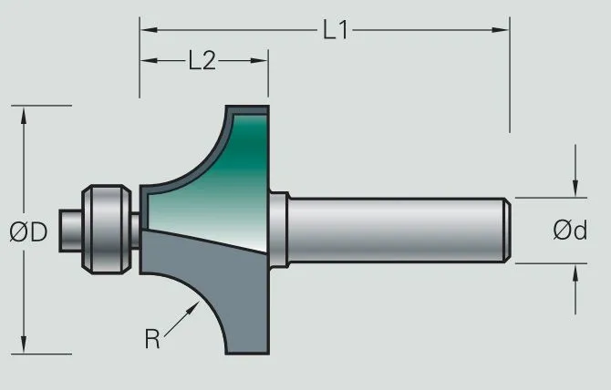 50512059 Фреза концевая HW 26,0х40/10х8, Z=2, R=6,0 Leuco
