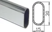 Штанга 30 х 15 х 0,8 х 3,0м сталь, овальная, хром