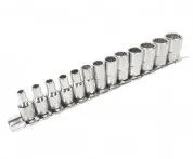 Набор головок торцевых 12-гранных 1/4" 4-14мм, длина 25мм 13 предметов JTC /1