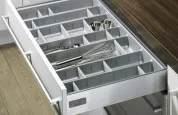 Организация для столовых приборов, 400 х 470 мм,  серебристая, пластмасса