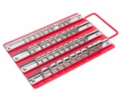 Лоток с реечными держателями головок (1/4" х 10шт, 3/8" х 20шт, 1/2" х 10шт) 250х150мм JTC /1/40