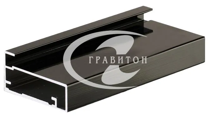 Профиль фасадный 45х20  под стекло 4 мм, черный глянец (L- 2,9 м)