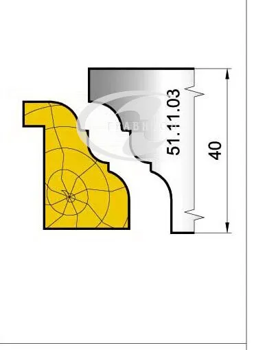51.11.03 Ножи профильные обкладка карниз L=40 мм.