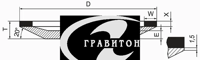 12А2-20  150*18*32*6*2  CBN30  160/125  B26 100  Круг шлиф. из кубического нитрида бора