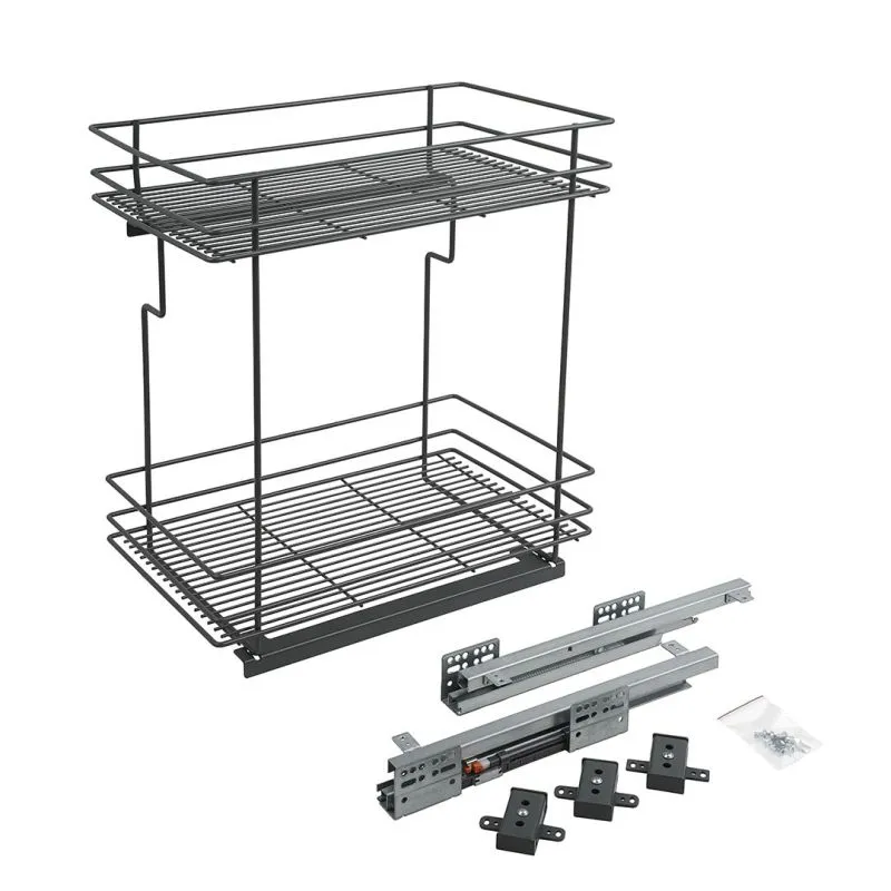 Бутылочница 300мм на скрытых направляющих с доводчиком, вулканический серый