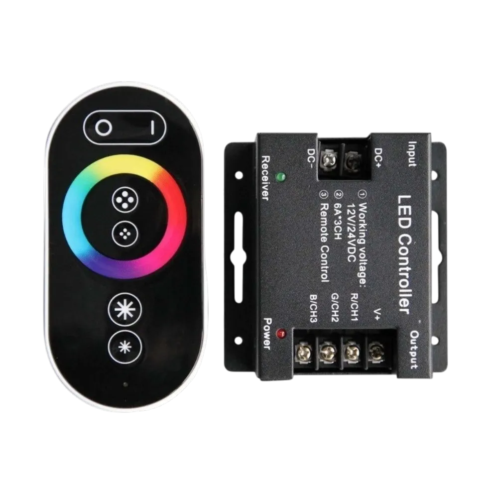 RGB-контроллер сенсорный 5 клавиш черный пульт 12/24V 18A