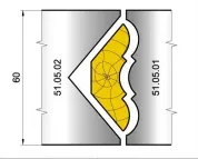 51.05.02Ножи профильные обратная сторона плинтуса L=60 мм. Иберус