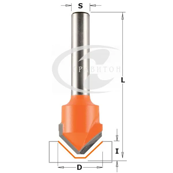 Фреза пазовая c углом 90гр. (ALUCOBOND) S=8 D=18x7,45
