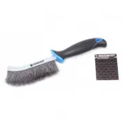 Щетка Forsage по металлу ручная в железном корпусе с полипропиленовой рукояткой (нерж. сталь)