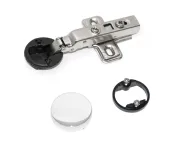 Мини петля накладная для стекла 95* с газ.аморт, clip on, ответная планка Н=0, крышка хром