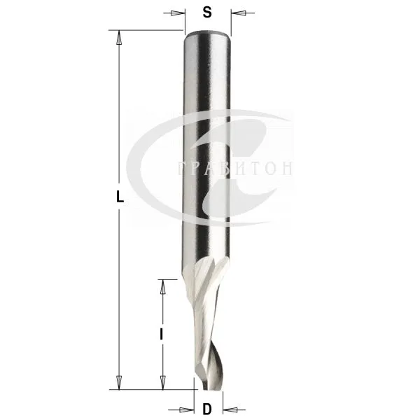 Фреза спиральная по алюминию HSS+Co Z1 S=8 D=4x12x60 RH