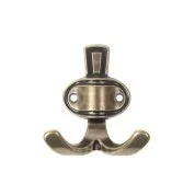 Крючок 2-х рожковый, античная бронза R22