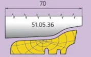 51.05.36 Ножи профильные  для плинтуса L=70 мм.