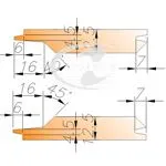 05-6-Н Фрезы для изгот. Евровагонки 135*40*26 с нап. пласт. Р6М5 (шип трапеция, полка-10мм)