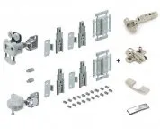 Комплект фурнитуры WingLine L 12кг, без самозакрывании, левый L, с петлями (9237905 + 9283872)