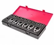 Набор ключей разрезных односторонних 3/8" 10-19мм; 1/2" 21-27мм (в кейсе) 16 предметов JTC /1