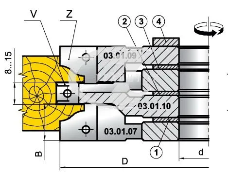 03.01.10 Фрезы для производства филенчатых дверей. Паз под филёнку. Комплект 03.01-03.07 Иберус