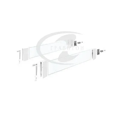 Комплект надставок на боковину DesignSide InnoTech Atira, 470 на 144, стекло, прозрачный/белый