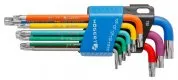 Набор Г-образных удлиненных ключей TORX с цветной маркировкой, Т10-Т50, 9 шт. HOEGERT