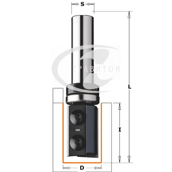 Фреза обгонная (верх. подш.), смен.ножи HM Z2 S=12 D=19x48,3 RH
