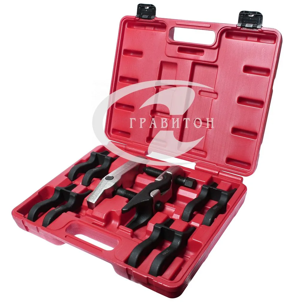 Набор съемников шаровых опор, рабочий диапазон 20-30мм, упорный винт 100мм, поворотный рычаг 125мм (в кейсе) JTC /1