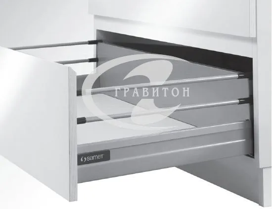 Крепление задней стенки ящика SMARTBOX под 16 мм h -180мм,  с2 рел, левая-правая, сер. SAMET