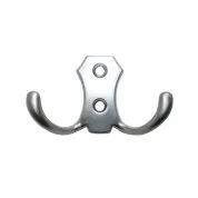 Крючок 2-х рожковый, матовый хром