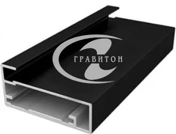 Профиль фасадный 45х20 под стекло 4 мм, черный (L-2,9 м)