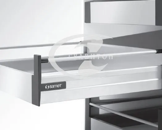 Крепление задней стенки ящика SMARTBOX под 16 мм h -116мм,  с1 рел, левая-правая, сер. SAMET