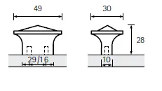 115276  Ручка-скоба TARRACO, 30х49 мм, межосевое расстояние 16 мм, цинк, покрытие - олово, 999009658