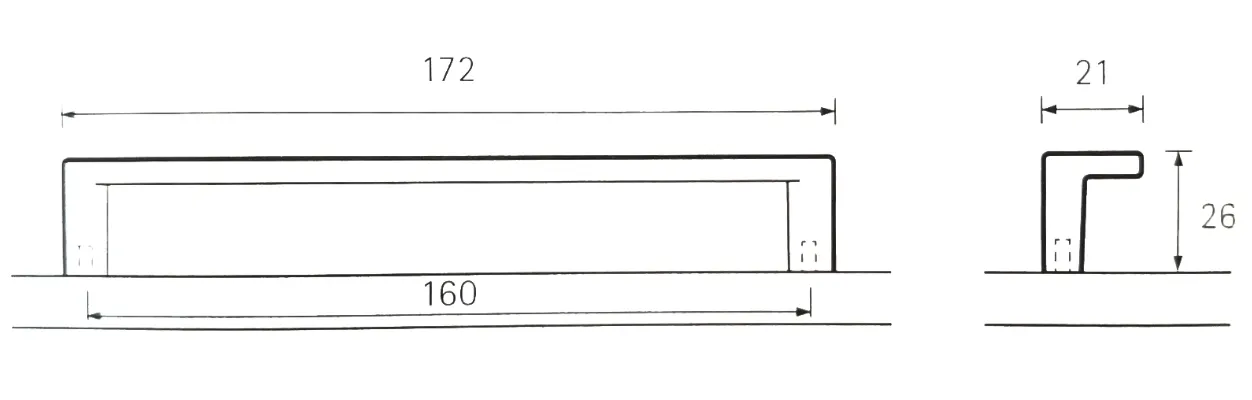 Ruchka-skoba,-mezhosevoe-rasstojanie-160 mm,-dlina-172 mm,-pokrytie-gljancevyj-hrom