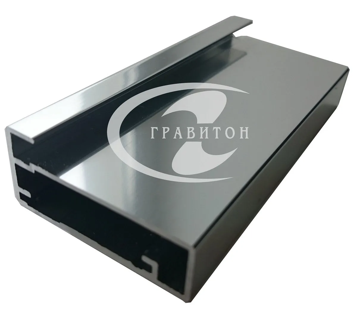 Профиль фасадный 45х20 под стекло 4 мм, хром глянцевый (L-2,7м)