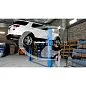 Автоподъемник двухстоечный TD4000, электрогидравлический, 4т, нижняя синхронизация, 220V, синий