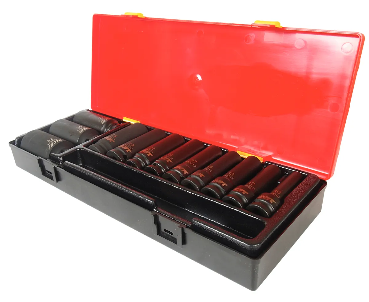 Набор головок торцевых глубоких ударных 12-гранных 1/2" 10-32мм (в кейсе) 12шт JTC /1