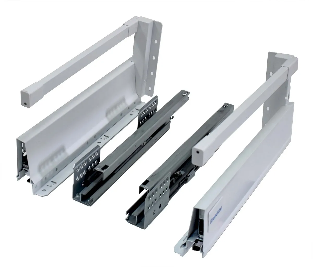 Комплект ящика полного выдвижения 450 на 167, релинг квадрат., белый