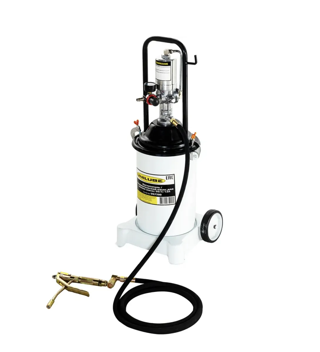 UG7500 - UG7500  Нагнетатель/ Пневматический (насос 50:1) для смазки и масла , с емкостью 12 кг, шла