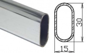 Штанга 30 х 15 х 0,8 х 3,0м сталь, овальная, хром