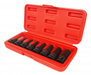 Набор головок ударных HEX 1/2" H5-19мм , длина 60мм (в кейсе) 8шт JTC