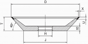 2К 12V9  125*13*32*3*13,5-20  AC6  D46 125B D26  Круг шлифовальный из синтетического алмаза