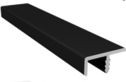 Кромочный профиль для плиты 18-19 мм, загиб односторонний 8 мм (L-2,9 м), черный