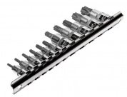 Набор головок торцевых с насадкой TORX с отверстием 1/4-3/8", T10H-T60H 11шт  JTC /1