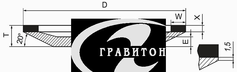 12А2-20  150*18*32*10*2  AC6  D107 100 B  D26  Круг шлифовальный из синтетического алмаза