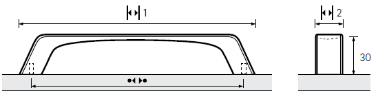 Ручка-скоба, межосевое расстояние 160 мм, длина 176 мм, покрытие - глянцевый хром