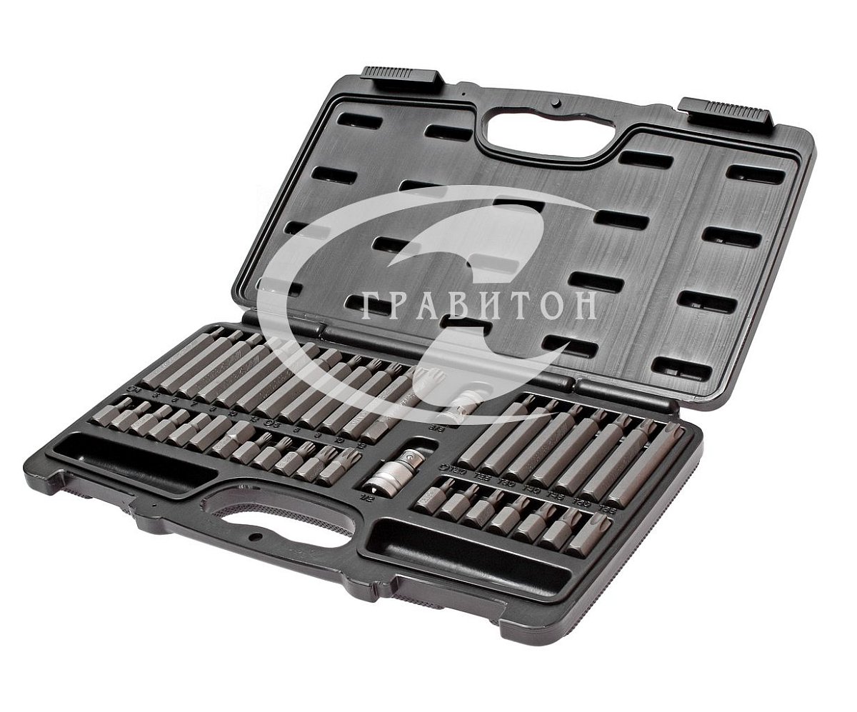 Набор бит TORX, HEX, SPLINE с адаптерами 3/8" & 1/2" (в кейсе) 40 предметов JTC /1/10