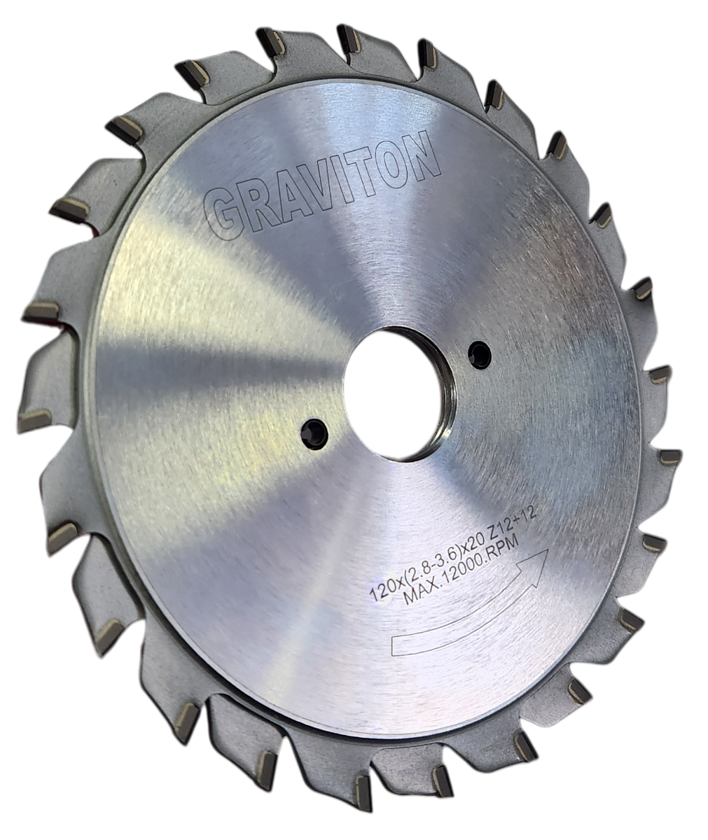 Алмазная подрезная пила PCD 120 x 20 x 2.8-3.6 x 2.2 x (12+12)T