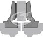 Петля Intermat 9935-Т22/40-К 5, для профильных смежных дверей, угол открывания 95°