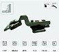 Петля GS CLIP-ON вкладная, без пружины, 48*6,0 площадка Н=0, 3D