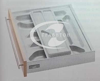 IТ- вставка для ящика Innotech, глубина корпуса 501-550, ширина 593-642, пластик серебристый