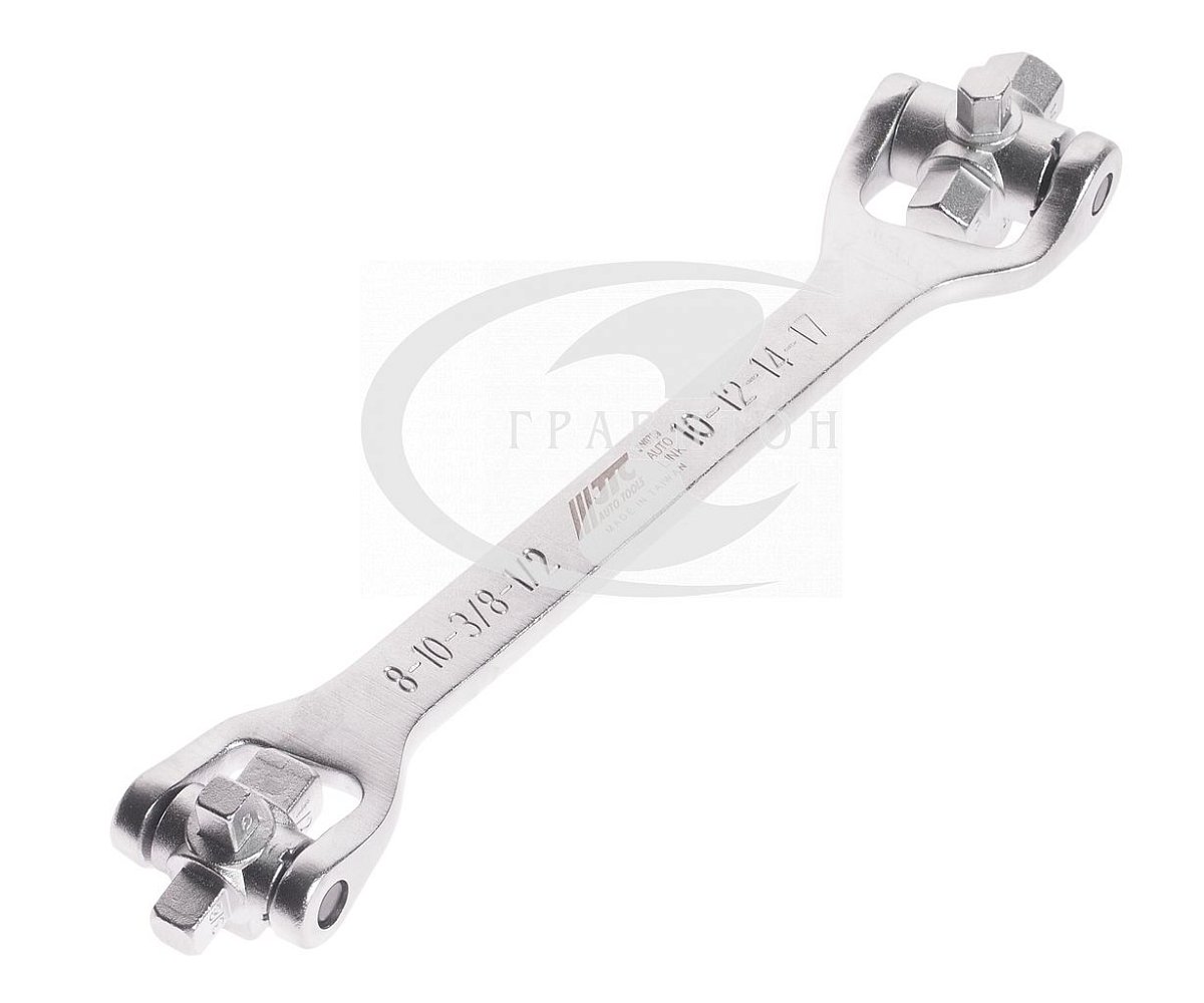 Ключ для маслосливных пробок 8 в 1 (S8, S10, S3/8", S1/2", H10, H12, H14, H17) JTC /1