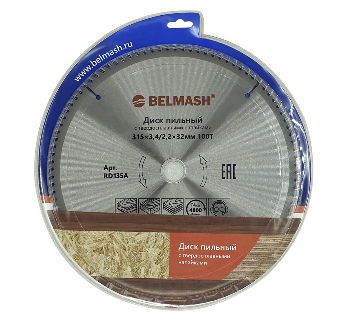 Пила дисковая 315х3,4/2,2х32/30мм 100Т  BELMASH